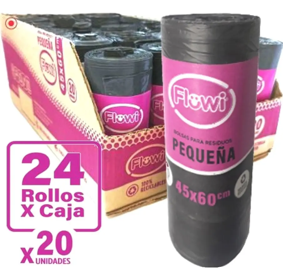 RESIDUO 45X60 - 480 UN (24 ROLLOS X 20 UN)